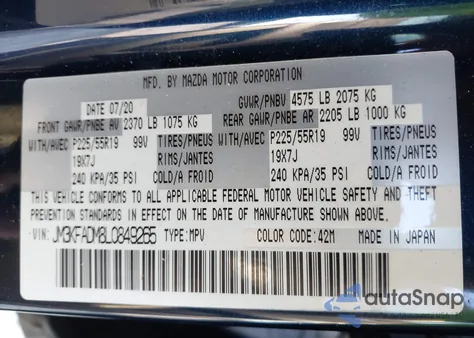 2020 Mazda Cx-5 Grand Touring from USA, damaged, VIN JM3KFADM8L0849265